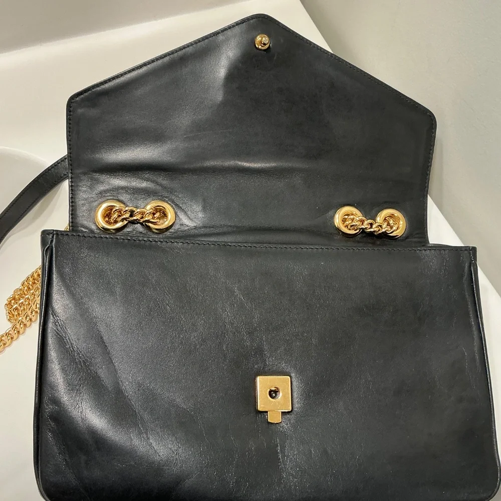 GUCCI RAJAH shoulder cross body black leather bag - Picture 9 of 11